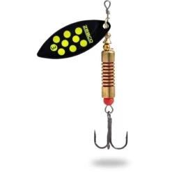 CUILLER TOURNANTE ZEBCO TROPHY Z-RIVER NOIR POINT JAUNE
