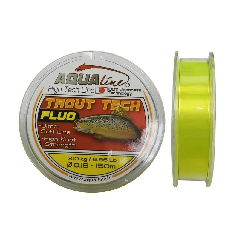 NYLON AQUALINE TROUT TECH JAUNE FLUO 3 NYLON AQUALINE TROUT TECH JAUNE FLUO